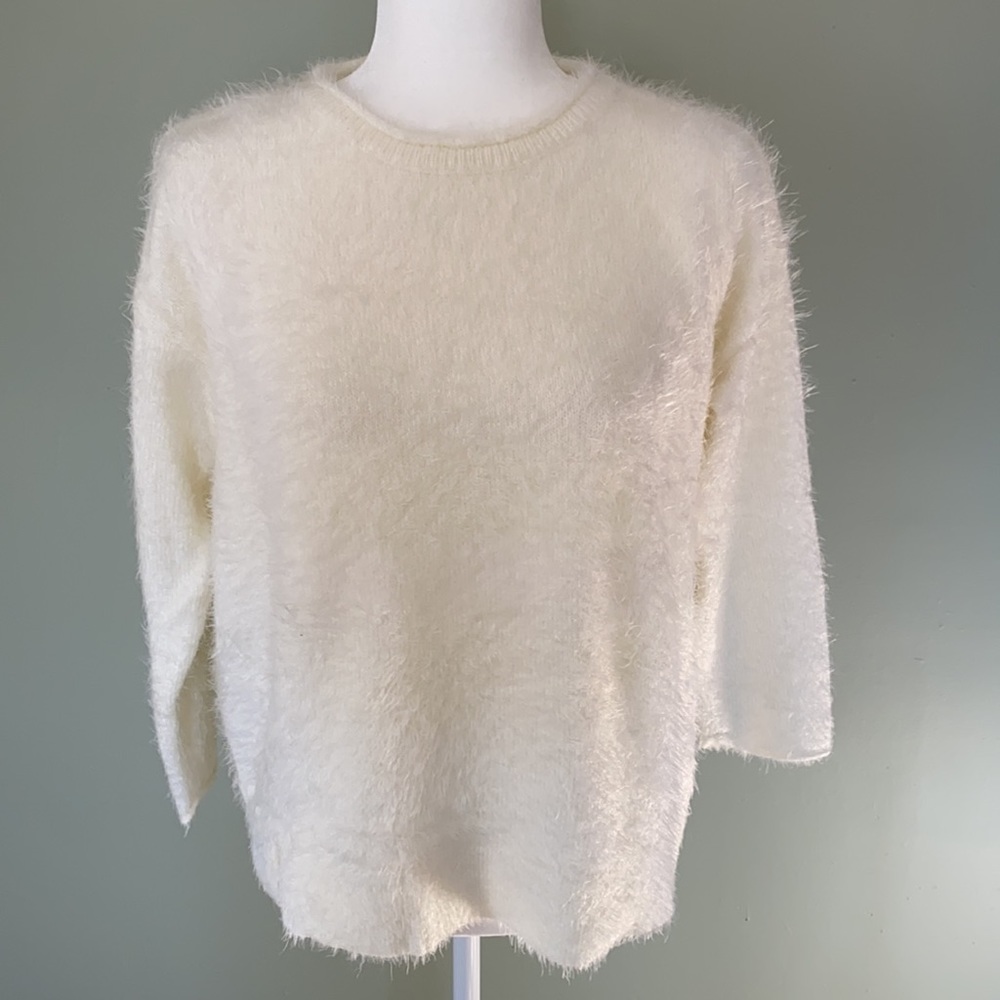 Cozy white textured sweater